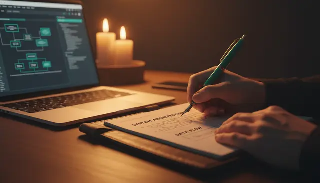 System architecture notes being written